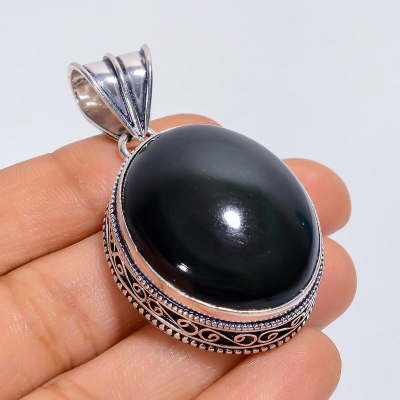 

Dazzling Top Grade Qualite 100% Natural Rainbow Eye Obsidian Oval Shape Vintage Style Handmade Jewelry 925 Steling Silver Pendant 2 WSJ4877 2