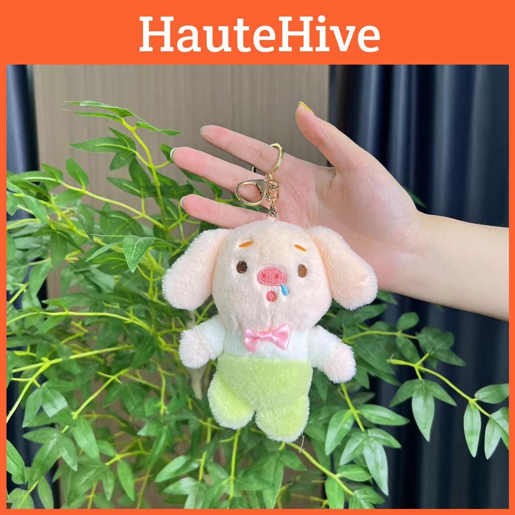 Fun Cute And Plush Pig Keyring With Short Plush Texture Available In Light Green Blue And Colors Pink