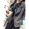 Fashionable Hong Kong Style Woolen Coat for Autumn and Winter, Loose-Fitting with Suit Collar Knitted Overcoat