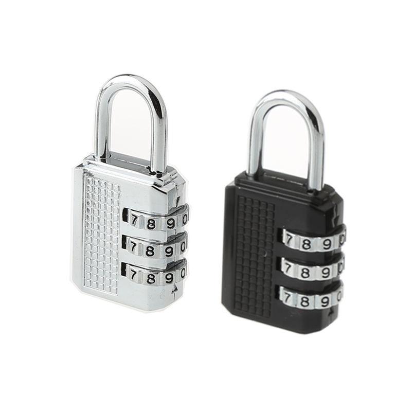 3 Digit Small Resettable Combination Padlock Luggage Case Box Lock Coded Lock School Gym Locker Suitcase Gate Pad Lock Us213