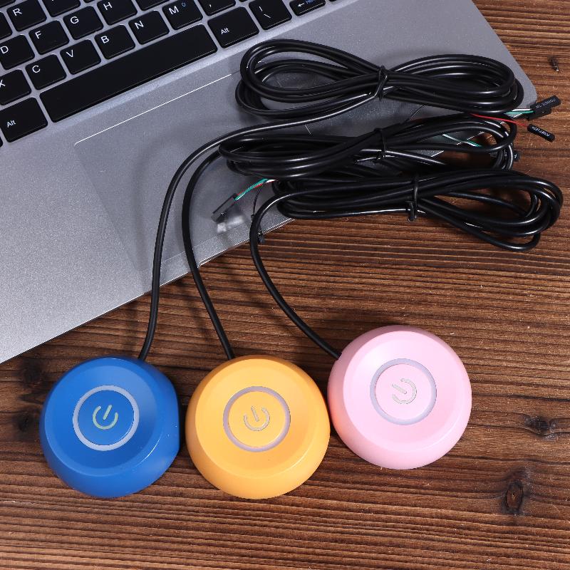 PC-Netzschalter-Taste LED Externer Kabelgebundener Verlängerungscontroller Langes Kabel für Einfachen Zugriff Desktop-Computer Heimbüro Szene