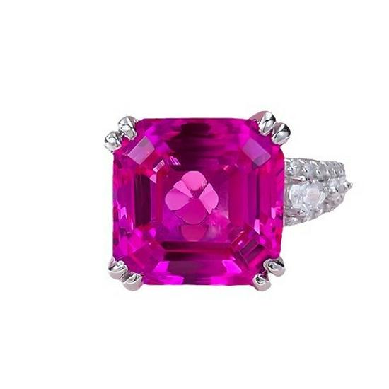 Lulu Tong 925 Silver Ring with High-Carbon Diamond & 11x11 Ruby - Luxe Euro-American Style