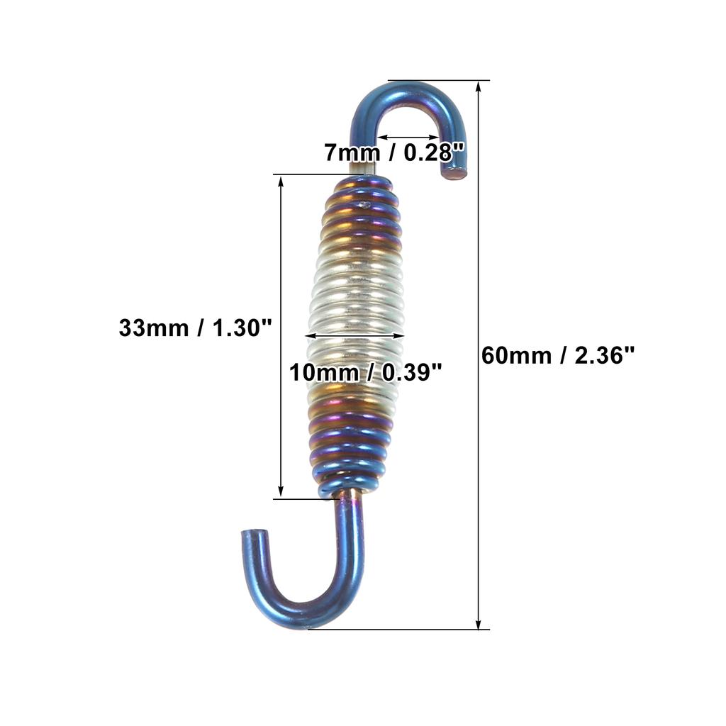 Motorcycles Universal Exhaust Pipe Spring 63mm 2.5" Stainless Steel Exhaust Pipe Spring Hook Modified Accessory