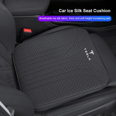 Car Seat Cushion Ice Silk Soft Pad 6CM Thick Sponge Cushioning For Model-Y Model-3 Model-X Model-S Cybertruck Interior