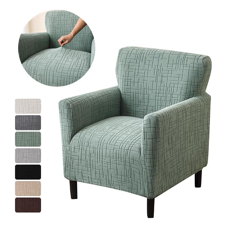 1PC Nordic Club Chair Cover for Living Room Elastic Jacquard Armchair Slipcover Non Slip Tub Single Sofa Slipcovers Funda Sillon