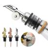 3pcs Stainless Steel Weighted Spout Pourer Flip Top Drink Wine Stopper  Cafe Equipment