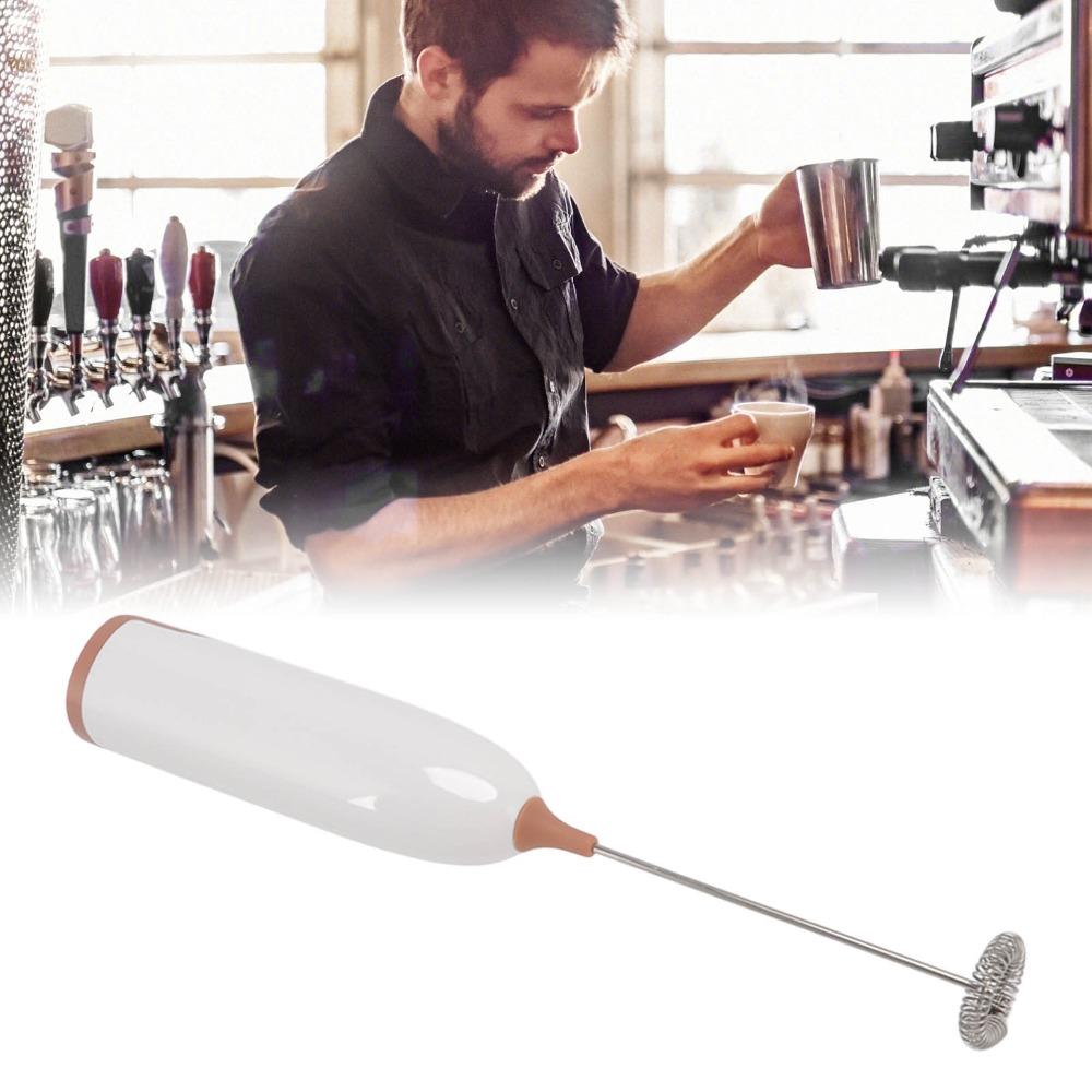 Battery Powered Milk Frother White Coffee Black Milk Beater Practical Milk Foam Maker  Home Kitchen