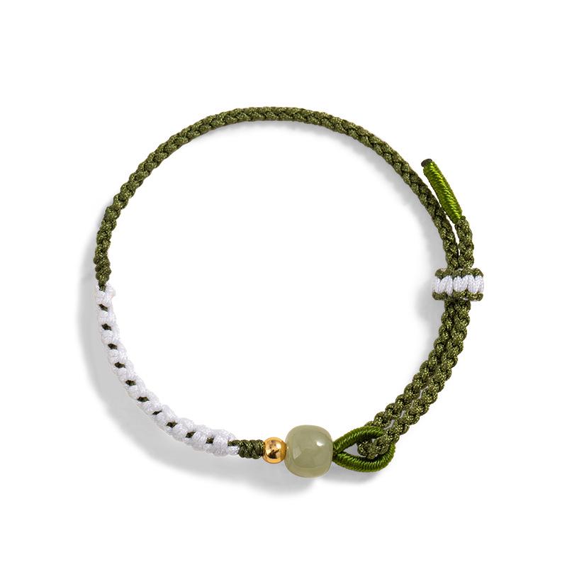 

Браслет из стерлингового серебра 925 пробы «Три жизни, три мира» с нефритовыми бусинами - Новые китайские украшения ручной работы для женщин