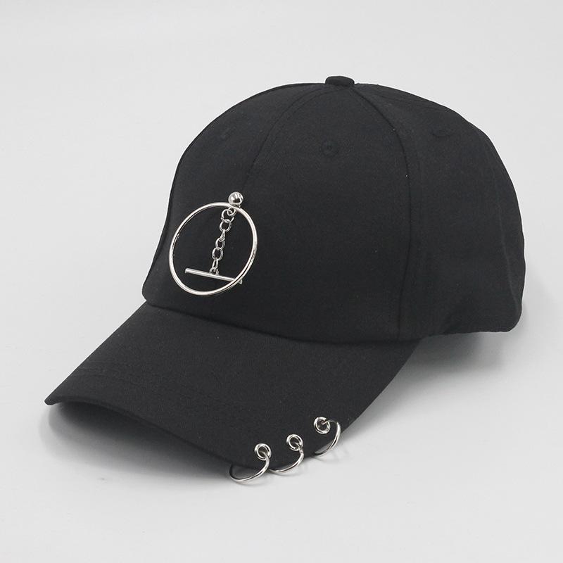 Dad Hat Creative Piercing Ring Baseball Cap Punk Hip Hop Caps Cotton Adult Casual Solid Adjustable Unisex Caps