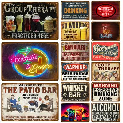 Vintageaffischer Cocktail Plåtskylt Plakett Metallskylt Plåt Dekoration Väggkonst Heminredning För Bar Pub Klubb Mancave Järnmålning