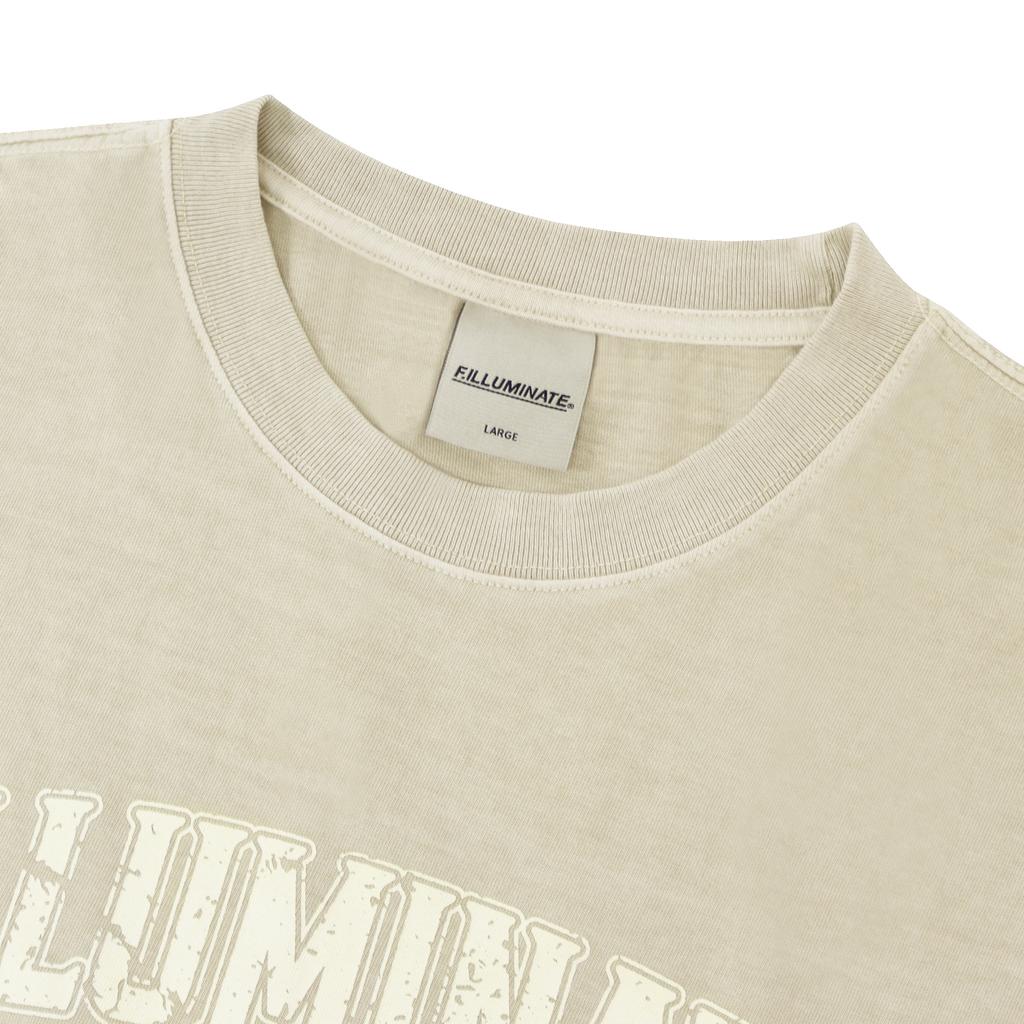 FILLUMINATE Damaged Graphic Pigment T-Shirt - Beige