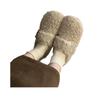 Lamb wool shoes women's autumn and winter wear 2025 new retro Velcro single shoes women's flat beanie shoes velvet