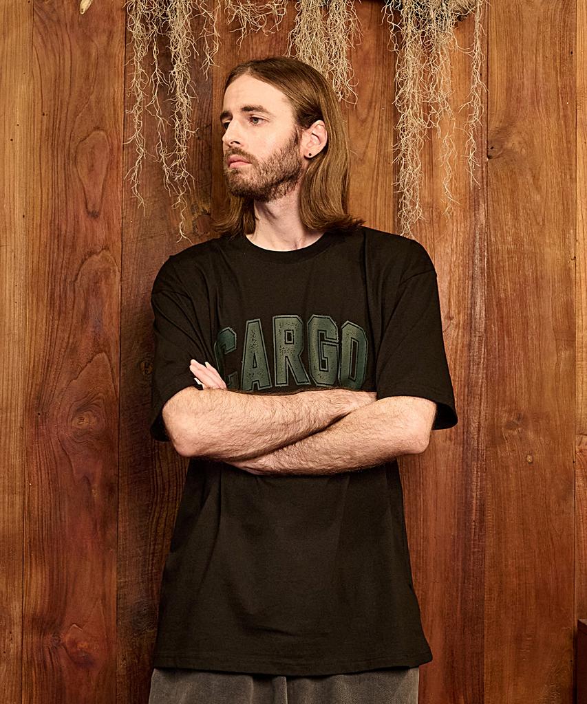 CARGOBROS Basic Logo Oversized Short Sleeve T-Shirt (Black)