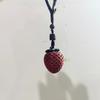 Mangosteen Sandalwood Keychain Strawberry Car Keyring Wooden Pendant Phone Chain  Decoration