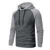 Men's Casual Patchwork Color Small Square Grid Hoodie Slim Fit Top Winter Round Neck Sweatshirts