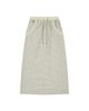The Museum Visitor Raw Edge Long Skirt (Light Gray)
