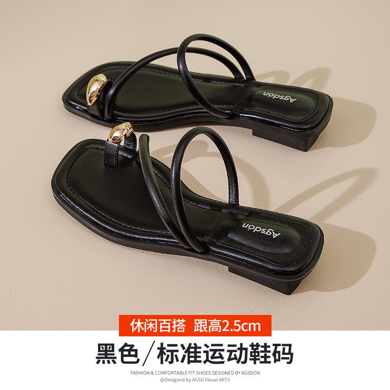 Toe slippers new summer flat sandals with skirt Roman straps beach sandals 34