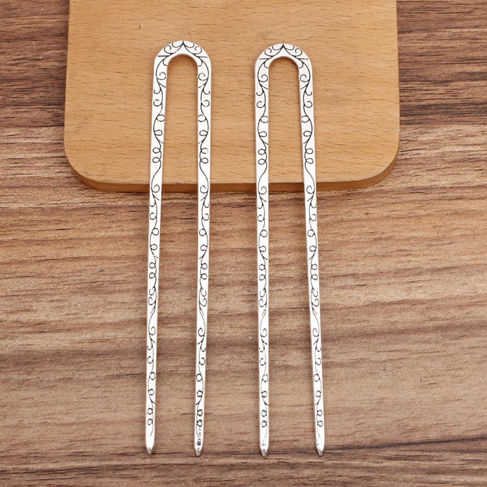 

2pcs/set Retro U-Shaped Hair Forks Vintage Hairpin Metal Hair Sticks for Hanfu & Daily Bun Hairstyles Wedding Hair Accessories