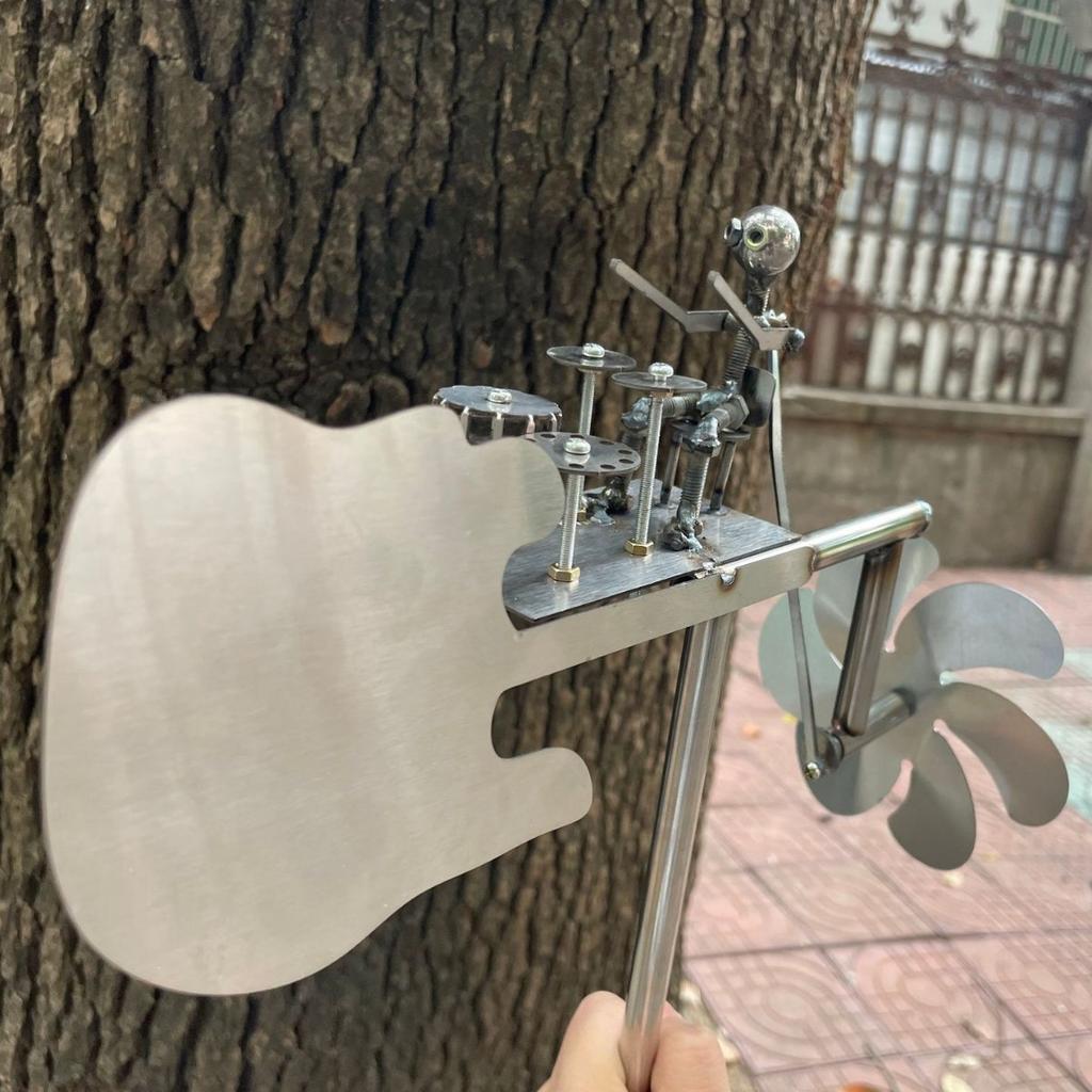 Handmade Metal Windmill Drummer Design Creative Handcraft Windmill for Home Decor