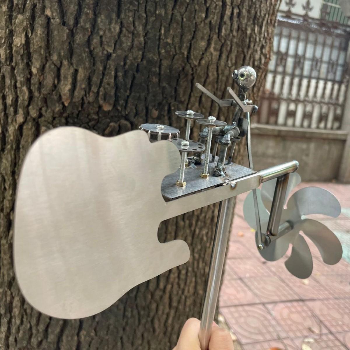 Ручная работа Металлический ветряк Дизайн барабанщика Креативный ручной работы Ветряк для домашнего декора