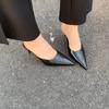 New Fashion Mules Women Slippers Summer Pointed Toe Thin High Heels Shoes Concise Casual Vacation Female Sandals