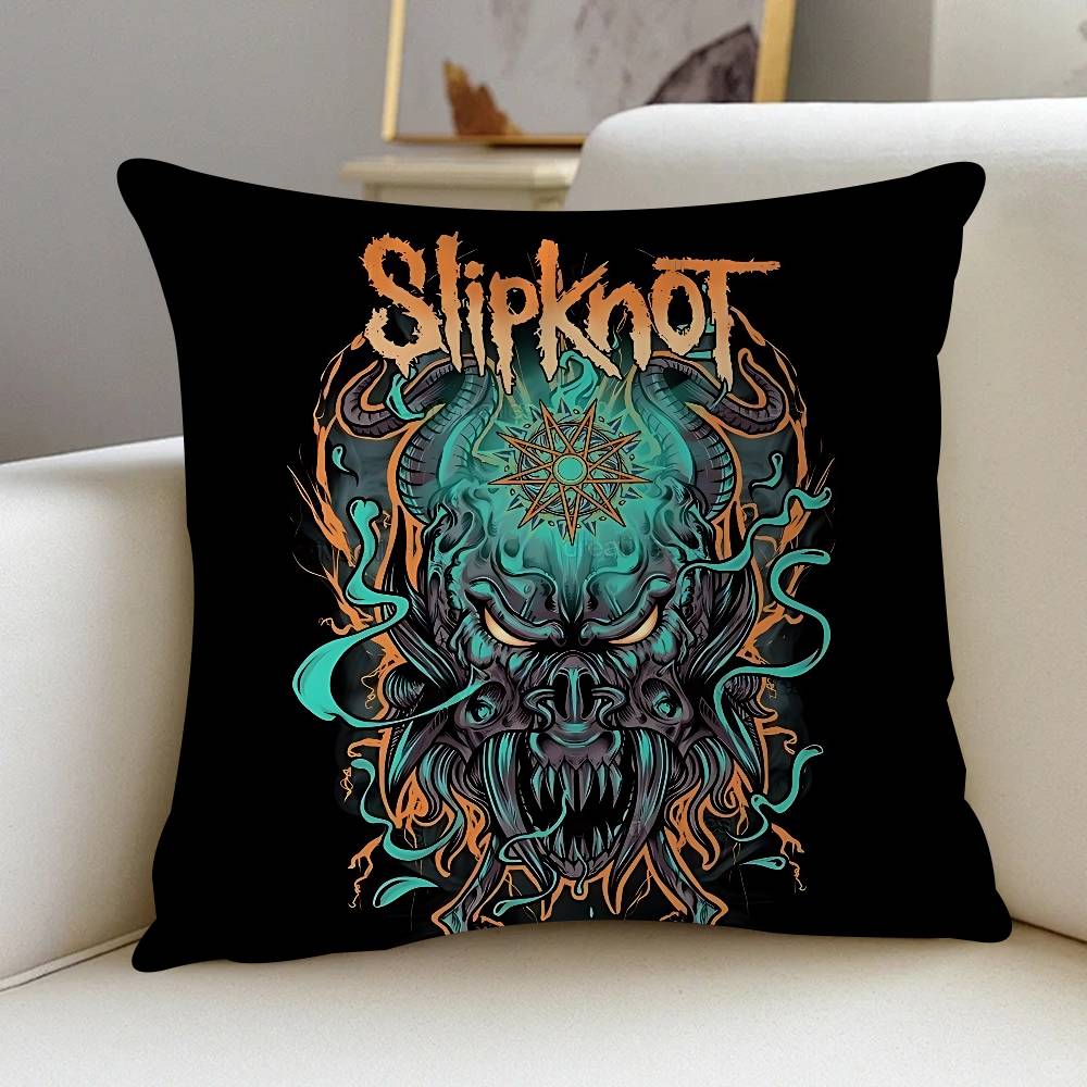 Rock Band S-Slipknot Logo Kissenbezug Toon Geschenk Kissenbezug Schlafzimmer Zuhause Sofa Stuhl Sitz Dekor Kissenbezug