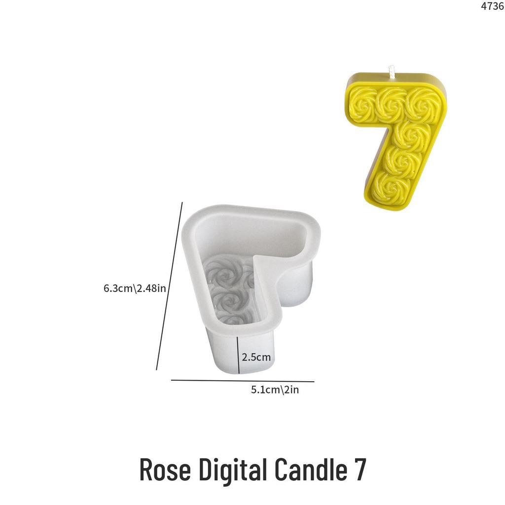 Poppy Rose Candle Ornament Mold: Silicone for DIY Incense, Plaster, Epoxy, Resin.