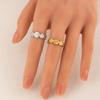 Geometric circular stainless steel open ring - Women's simple ring