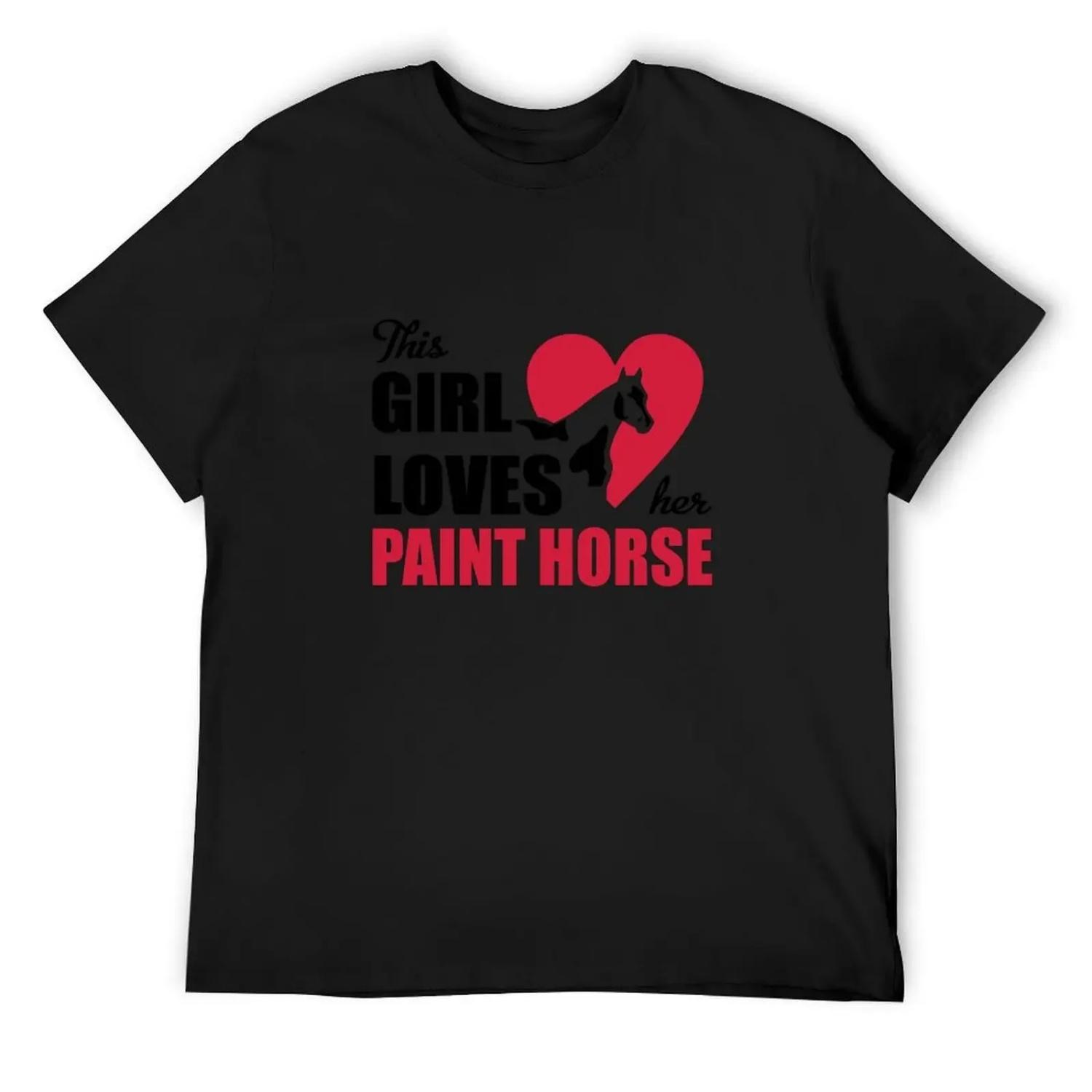 

Paint Horse T-Shirt baggy shirts vintage graphic tee funny gifts mens t shirts S чёрный