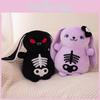 Black Skull Purple Rabbit Plush Toy Stuffed Animal Doll Bedroom Gift Decoration