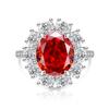 925 Sterling Silver Ice Flower Cut Sunflower Pigeon Egg Color Gem Ring Large Oval Cut High Carbon Diamond Band Women Party Jewelry