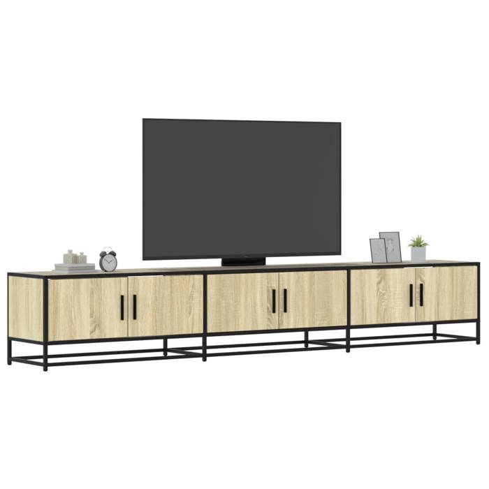 VidaXL Meuble TV chêne sonoma 240x35x41 cm bois d'ingénierie, support TV, buffet TV, meuble multimédia, banc TV, meuble 3300796