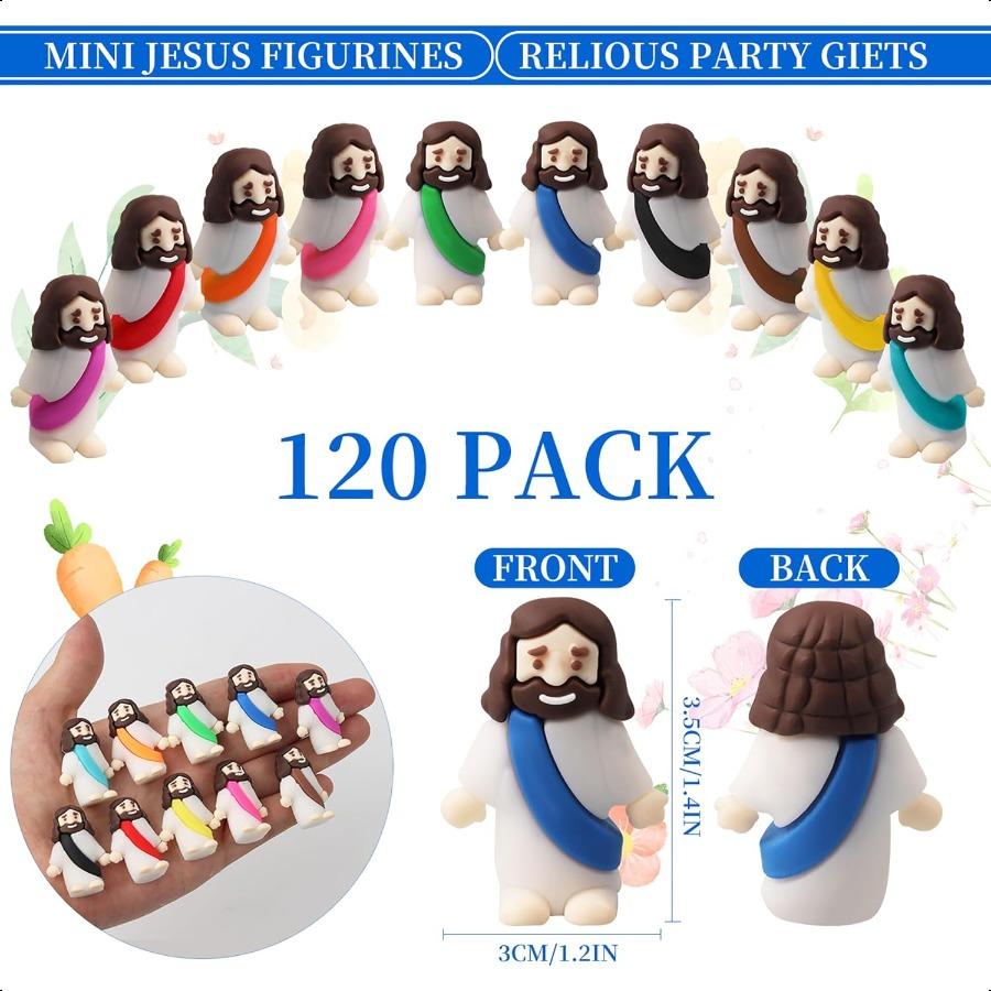 

120 шт. Мини-фигурки Иисуса Пасхальные украшения и сувениры для вечеринок Ассорти цветов 120 шт. United States