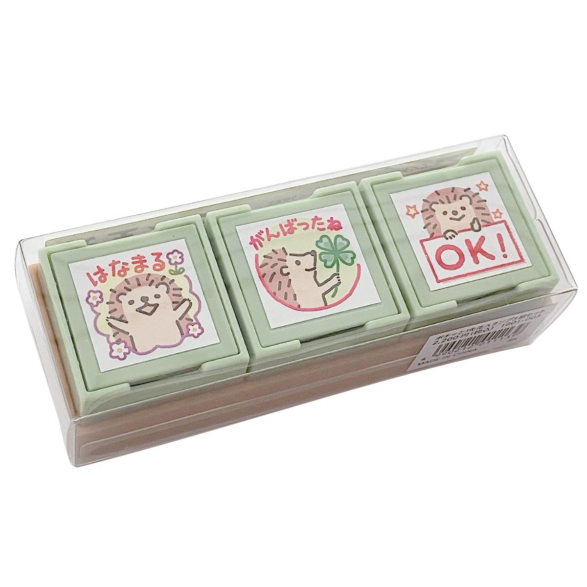 

Pochi Sensei Stamp Set of 3 Hedgehog Cheer! 1801-002