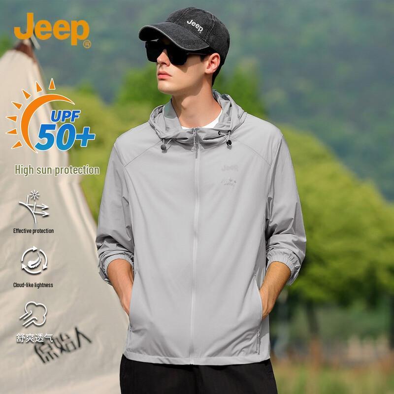 JEEP Men s Hooded Sun Protection Casual Jacket 4XL