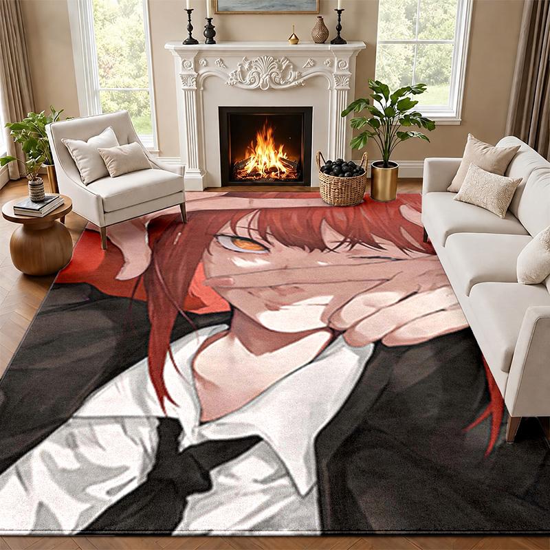 Chainsaw Man Carpet Door Mat for Living Room or Bedroom Protective Mat Under Chair Office Decoration Christmas Gift Birthday Present