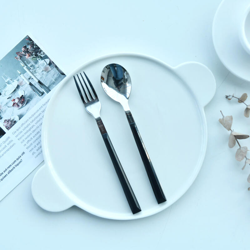 

Quidnobi 1979 Retro Cutlery_Dessert Set for 4, Dark Gray