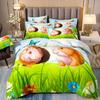3pcs Cartoon Lions Elephants AnimalsThemed Bedroom  Duvet  Cover  Soft and Comfortable Cute Animal Covers, Single Queen Dormitor