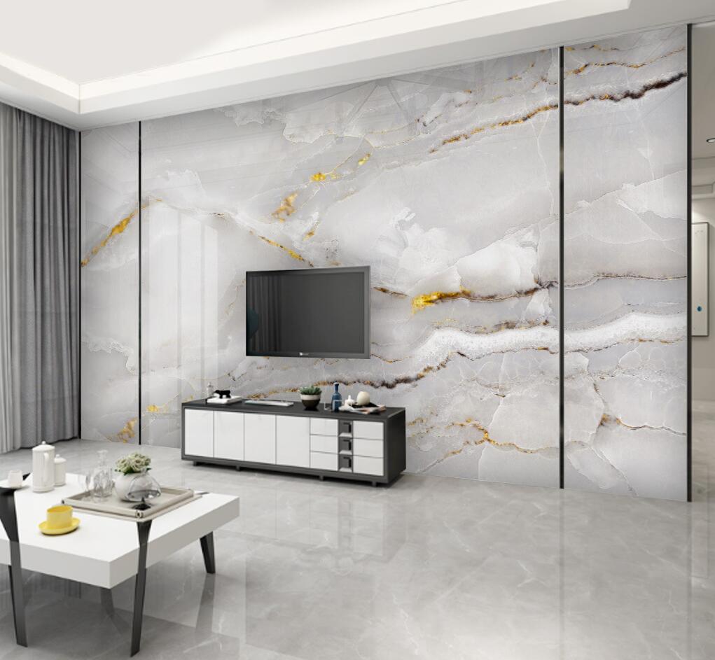 Moderne Schlichte Tapete Goldener Marmor Hintergrund Wandbild Wohnzimmer Fernseher Sofa Hotel Luxustapete Dekor