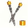 5pcs PH2 Hardness 65mm/110mm Double Cross Head Magnetic Electric Screwdriver Bit Phillips Screw Driver With Ring,Yellow