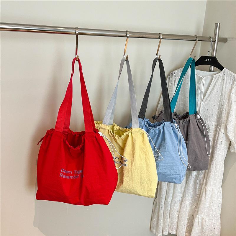 2026 Casual Large Capacity Canvas Drawstring Shopping Bag for Students