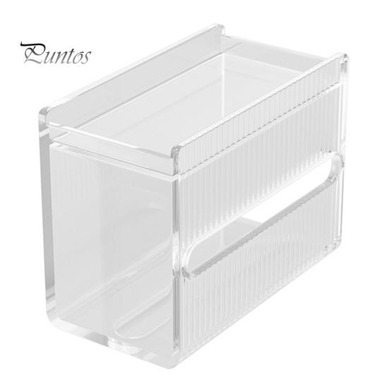 Toilet Tissue Box Storage Organizer with Top Shelf Transparent Large Capacity Wall Mounted Paper Drawer Toilet Roll Paper Storage Rack