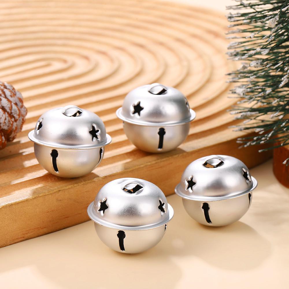 

10 шт. Рождественские металлические колокольчики с вырезами в виде звезд, 30 мм, красочные праздничные колокольчики для украшения рождественской елки, поделок своими руками и праздничных украшений 10pcs серебряный