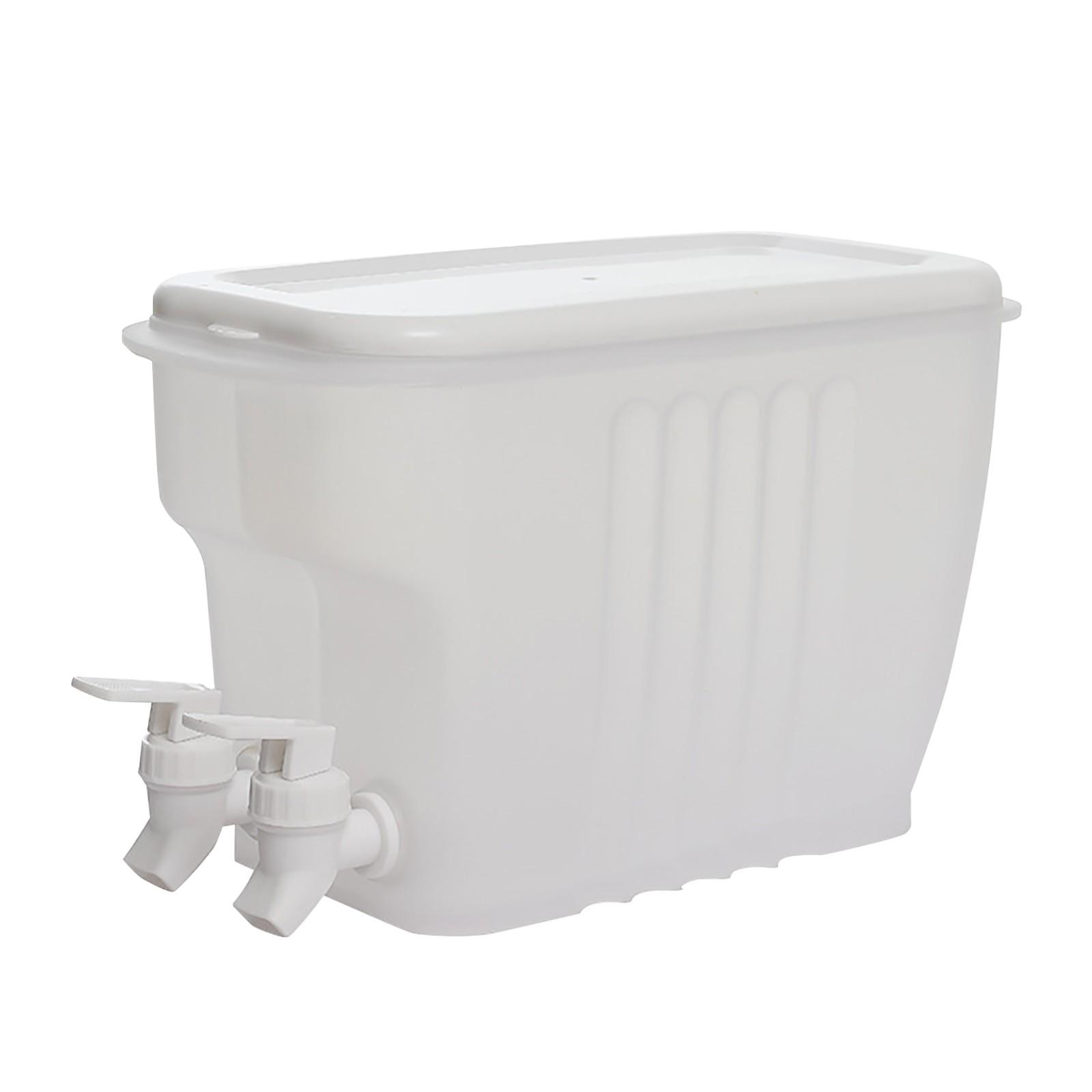 

Холодный чайник с двойными кранами, смеситель для холодильника большой емкости для хранения фруктового сока, дозатор для напитков One Size белый