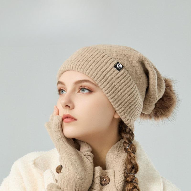 Knitted Hat Men and Women Winter Checkered Warm Outdoor Windproof Head Ear Protection Cold Hat Cold Color Wool Hat