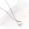 European-American Fashion Metal Necklace: Minimalist Mustard Seed Round Plate, Flat Cross Chain, Stainless Steel