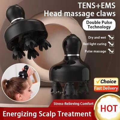 The Whole Body Can Use an Electric Scalp Kneading and Decompression Massager, EMS Micro Current Red Light Maintenance Massager