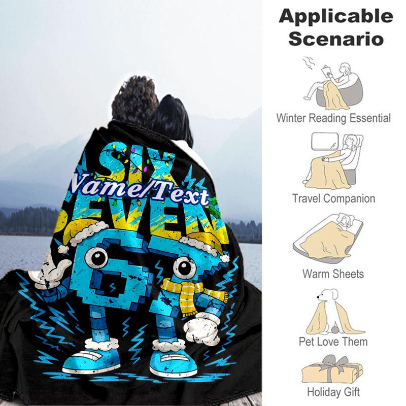 1PC Custom Name Electric Winter Character Flannel Blanket Versatile,all-season Throw Suitable for the Living Room,bedroom,camping,travel,and Gift