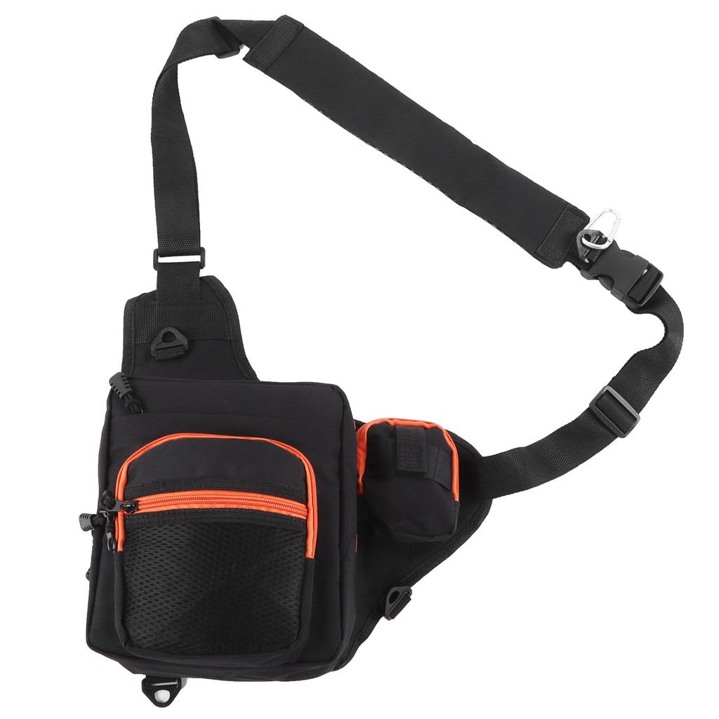 Multifunktionale Umhängetasche aus Polyester für Angelgeräte mit verstellbaren Schultergurten(Grün )