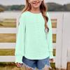 Children's Round-neck Pullover Long-sleeved Hollowed-out Girls' T-shirt Top